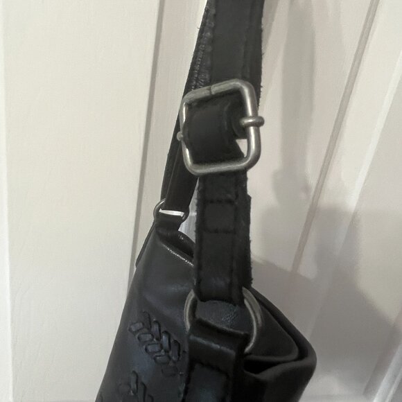 Latico Vintage Navy Blue Leather Braided Detail Crossbody Purse - Picture 5 of 11